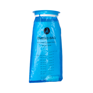 Emesis Bag w/ Absorbent pouch, Blue, 10/50/cs
