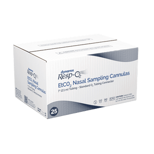 EtCO2 Nasal Sampling Cannula - 7ft (2.1m) Tubing w/ Male Luer Connector and Standard O2 Tubing Connector