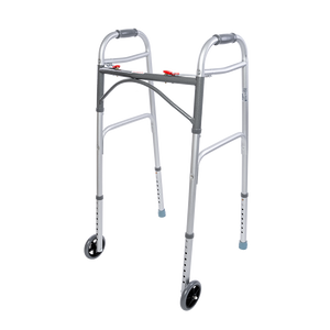 Steel Button Folding Walker with Wheels