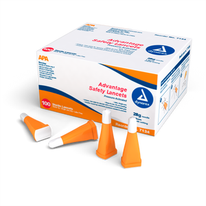 Advantage Pressure Activated Safety Lancets - Sterile, 28G, 1.8 mm, 10/100/cs