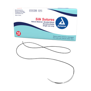 Braided Black Silk Sutures - Non Absorbable, Black