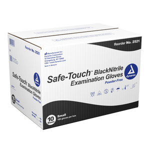 Safe-Touch Black Nitrile Exam Gloves