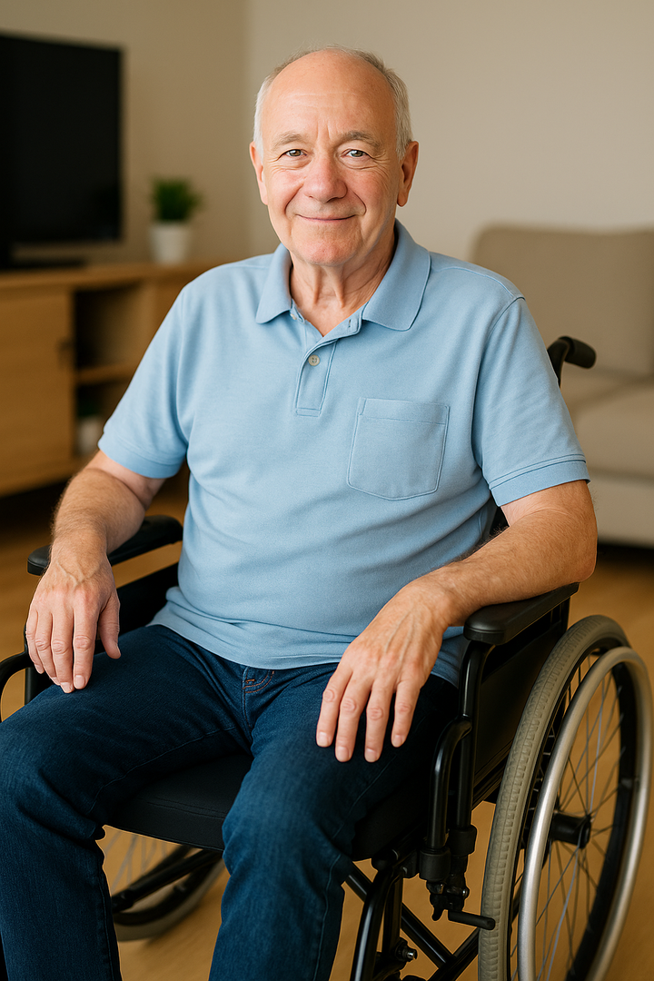 Patient on a wheelchair Cushion