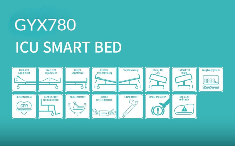 Advanced 8-Function ICU Bed – Fully Electric Smart Hospital Bed with Mattress (Custom Order)