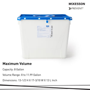 McKesson Prevent® 8 Gallon Pharmaceutical Waste Container – White/Blue
