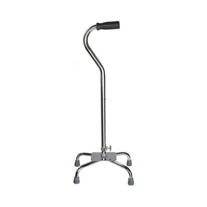 McKesson adjustable steel offset quad canes with large and small bases in chrome and black