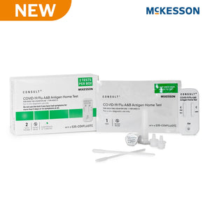 McKesson Consult® COVID-19 + Flu A & B Antigen Home Test — 2-Test OTC Kit