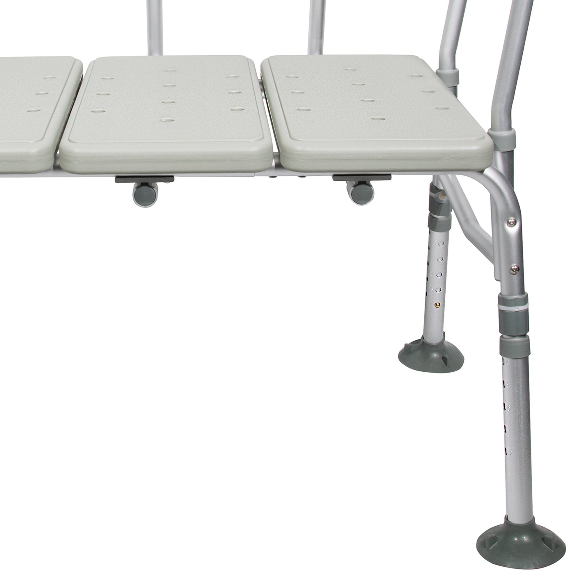 McKesson aluminum transfer bench with reversible backrest and adjustable height