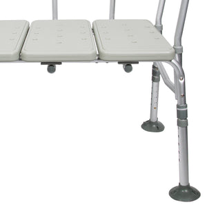 McKesson aluminum transfer bench with reversible backrest and adjustable height