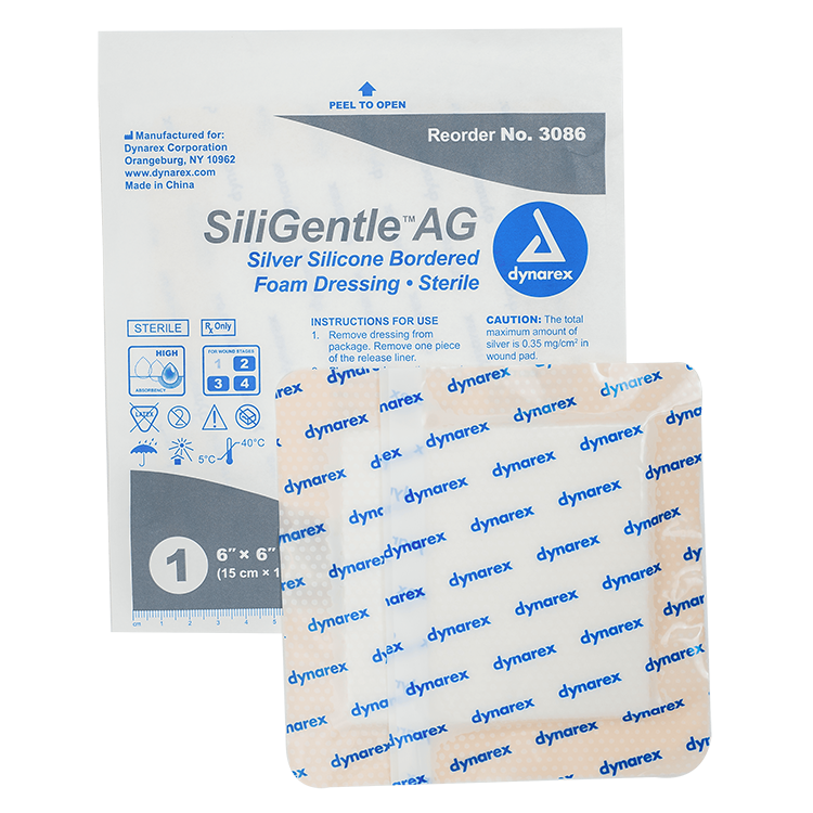 SiliGentleAG - Silver Silicone Bordered Foam Dressing