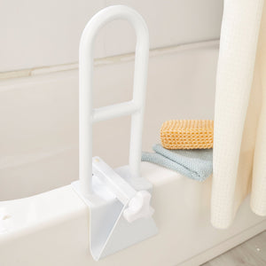 McKesson clamp-on white steel bathtub grab bar 14.5 inch for bathroom safety