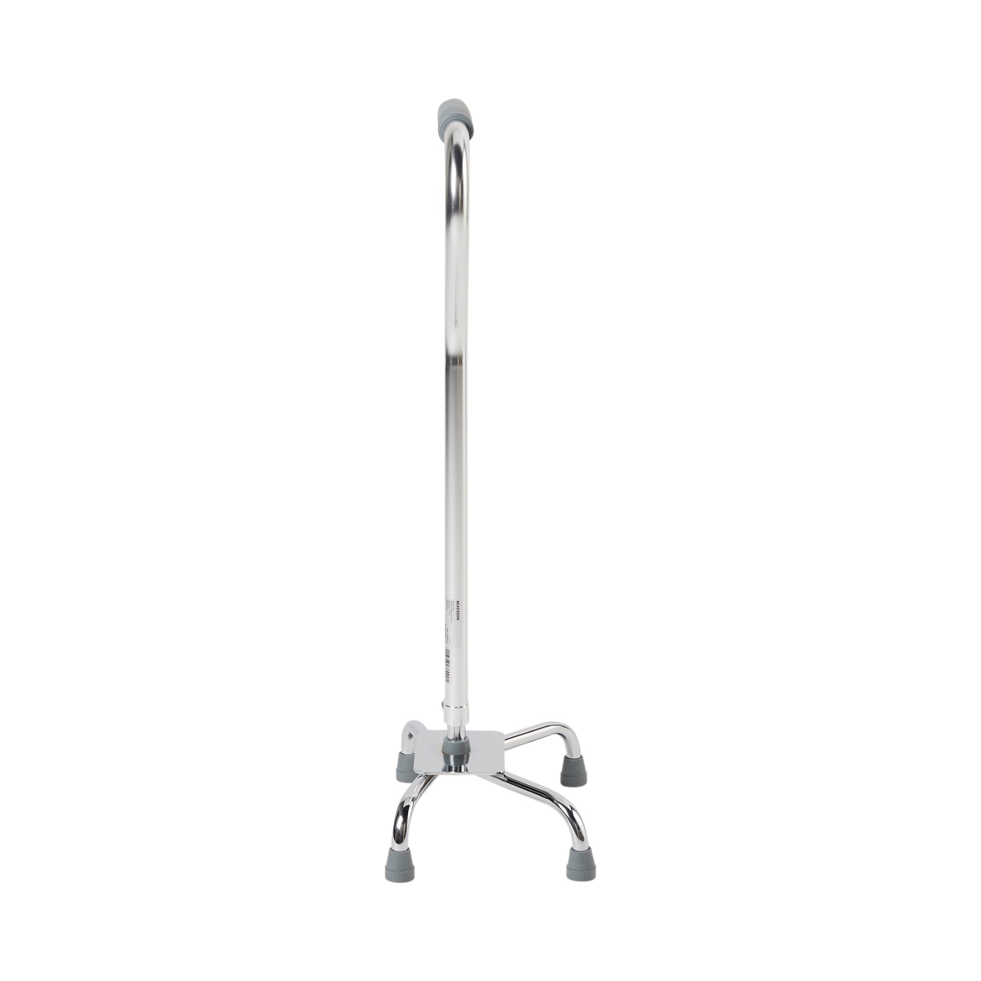 McKesson adjustable steel offset quad canes with large and small bases in chrome and black
