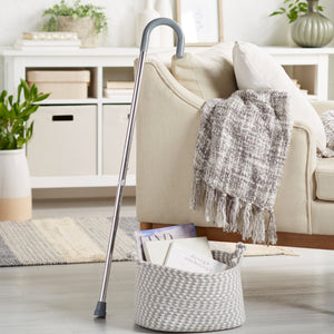 McKesson Round Handle Aluminum Walking Cane with adjustable chrome frame