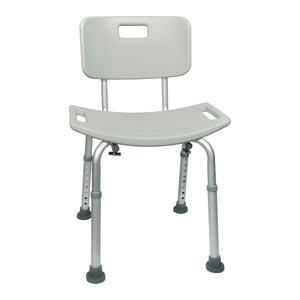 McKesson aluminum bath bench with adjustable height and removable backrest