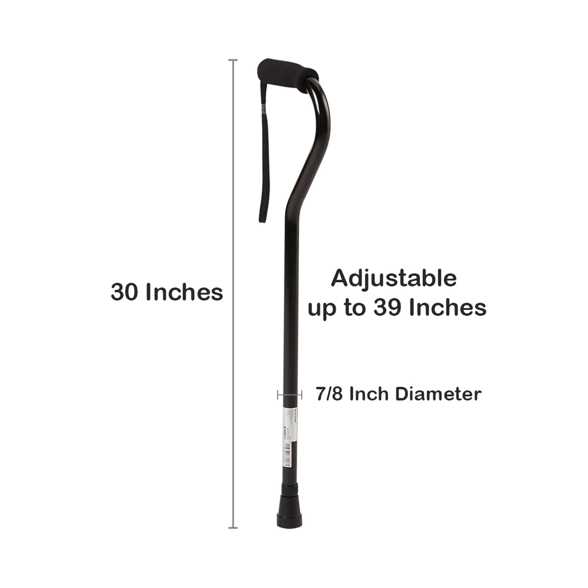 McKesson adjustable offset canes in aluminum and steel with ergonomic handles