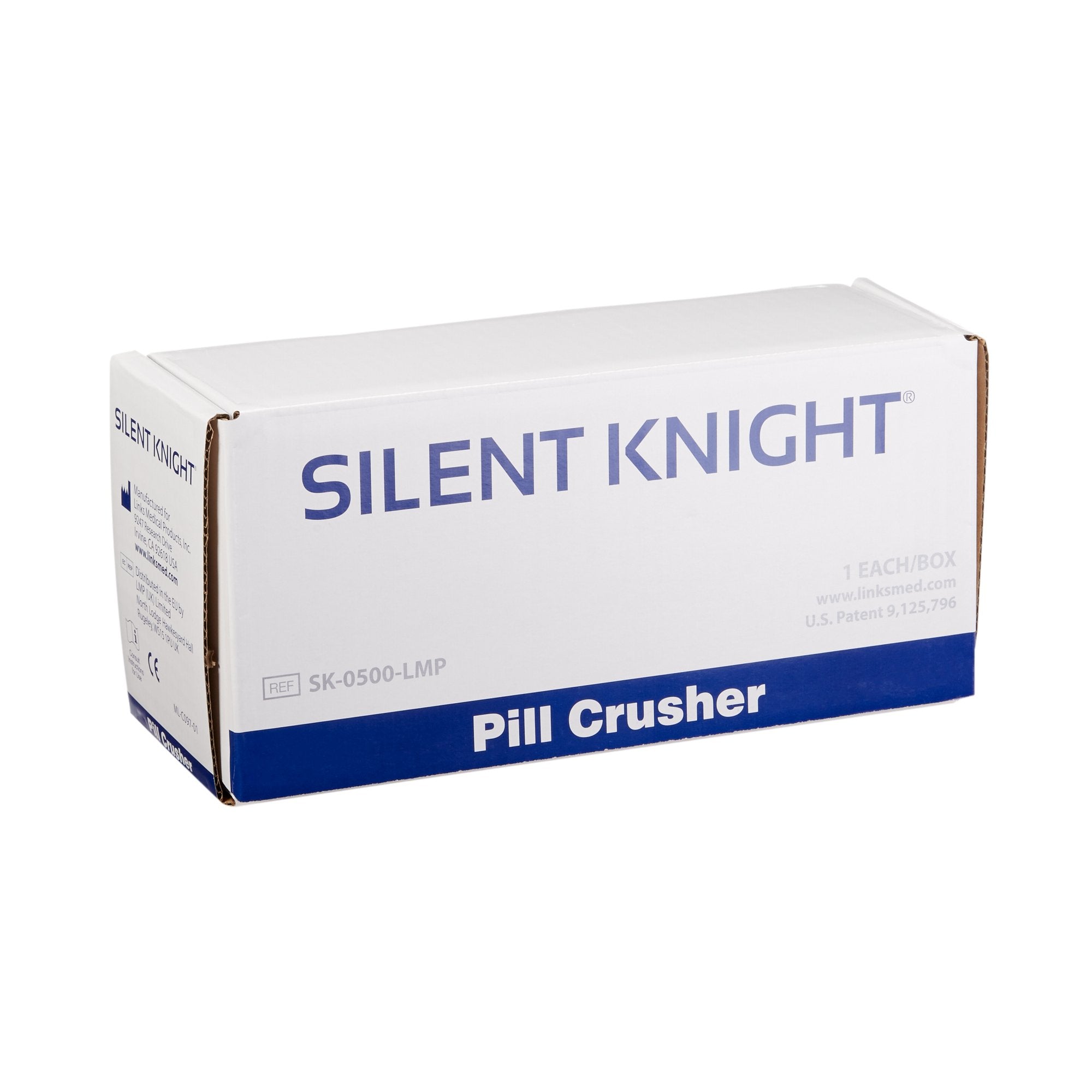 Silent Knight pill crusher – hand-operated metal device for tablet crushing