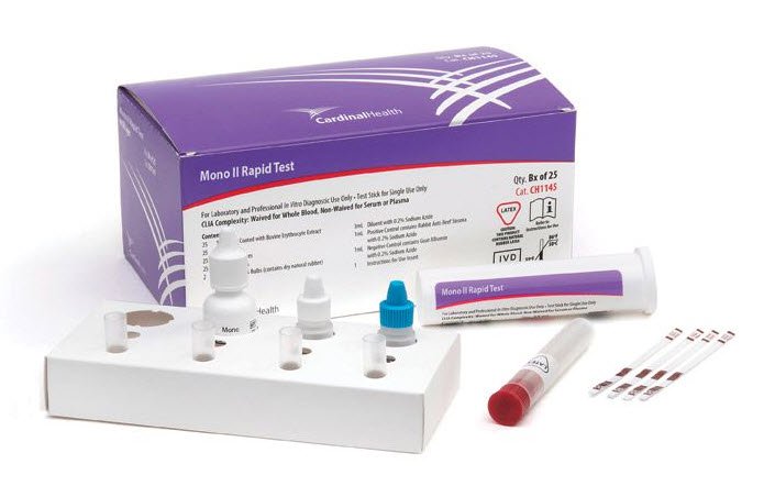 Cardinal Health Mono II 25-test infectious mononucleosis rapid test kit