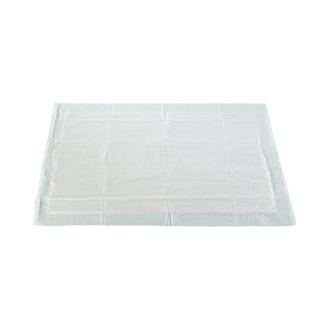 McKesson Super moderate absorbency disposable underpads in multiple sizes with green poly backsheet