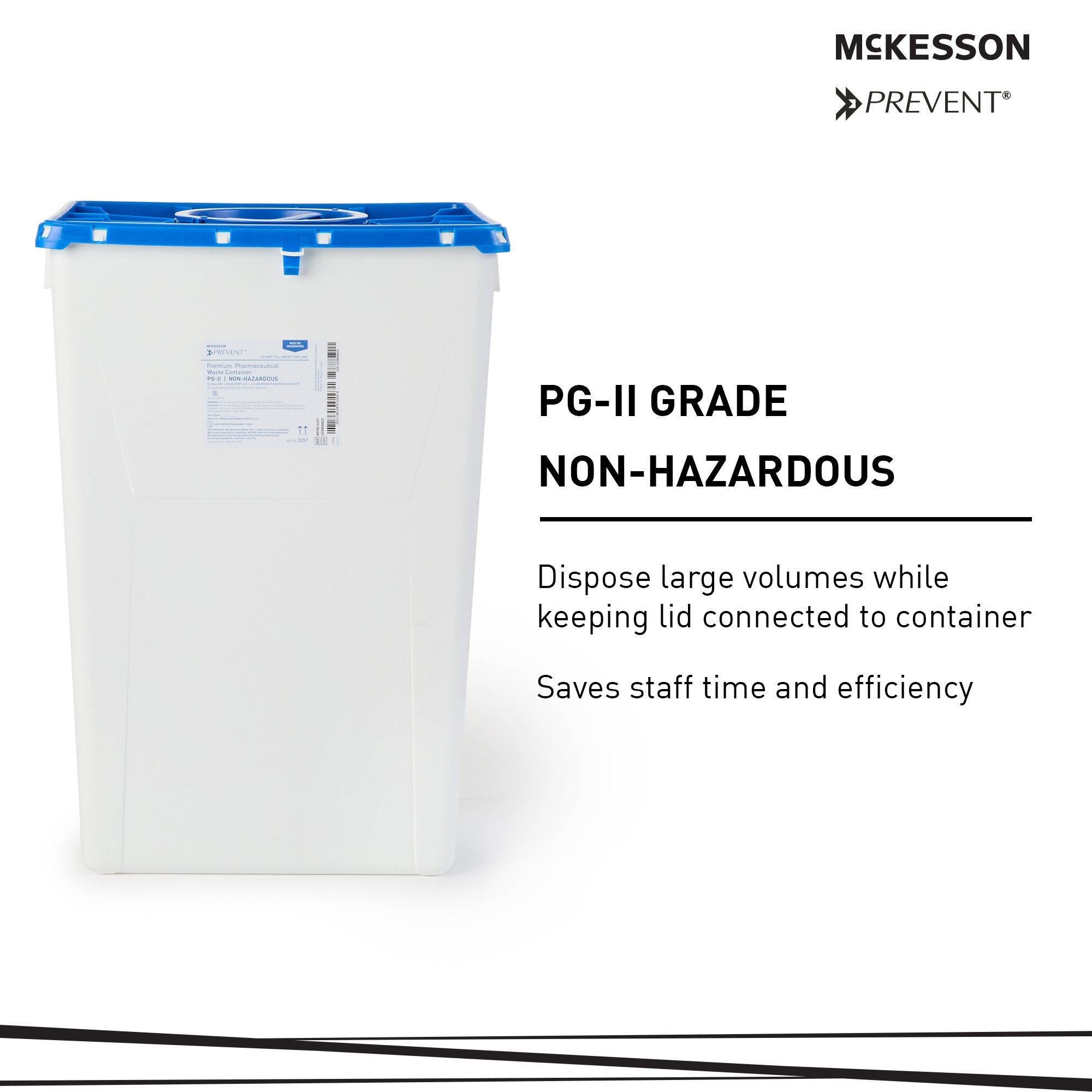 McKesson Prevent® 18 Gallon Pharmaceutical Waste Container – White/Blue