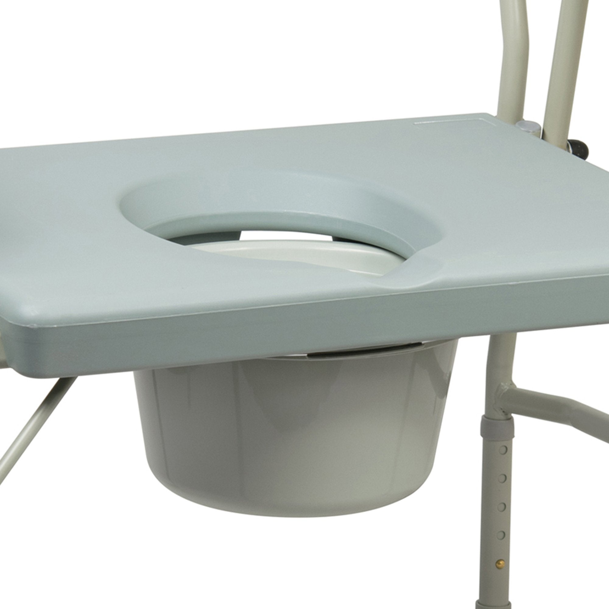 McKesson bariatric drop-arm commode chair with padded back and 1000 lb weight capacity
