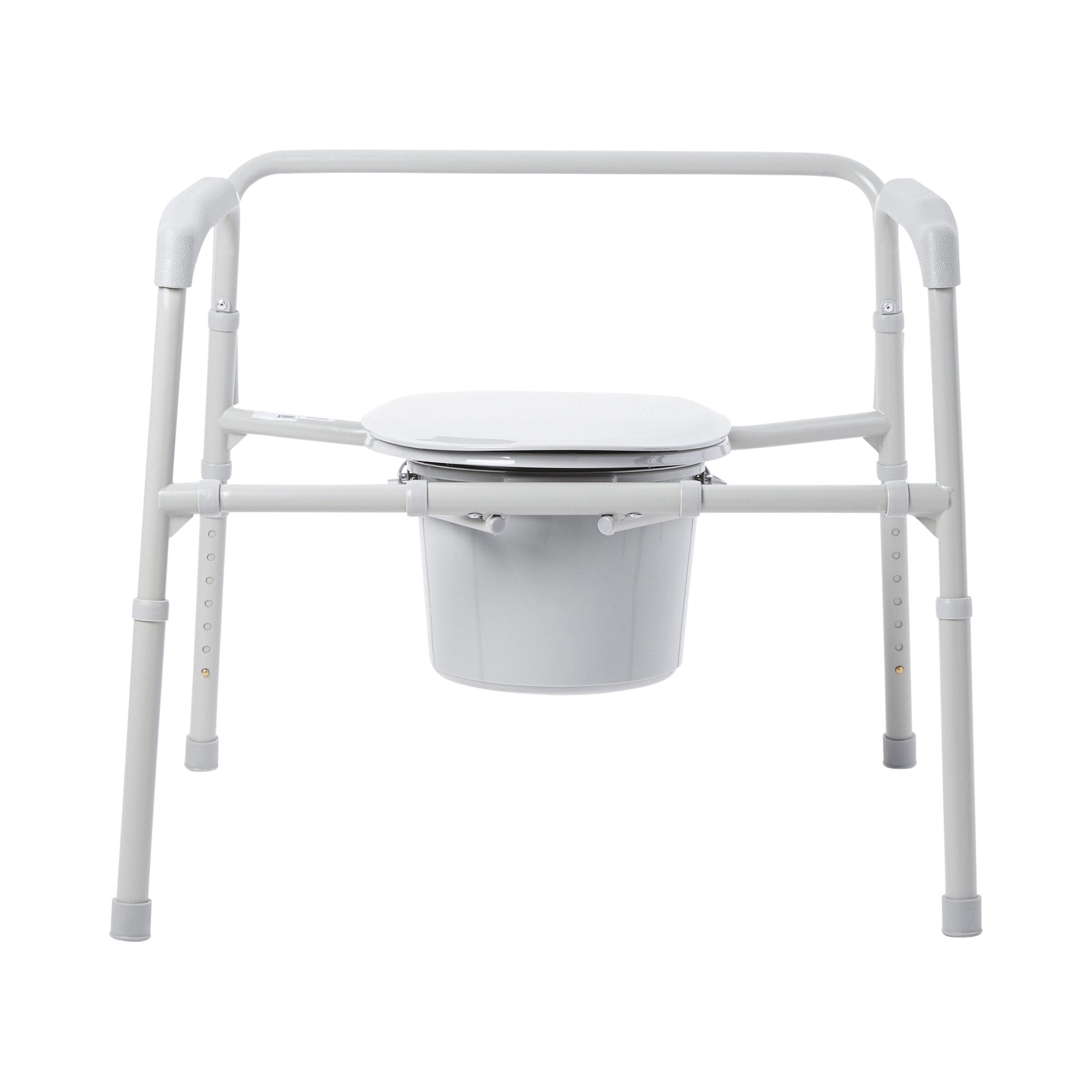 McKesson fixed arm steel folding commode chair, bariatric 650 lb capacity
