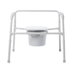 McKesson fixed arm steel folding commode chair, bariatric 650 lb capacity
