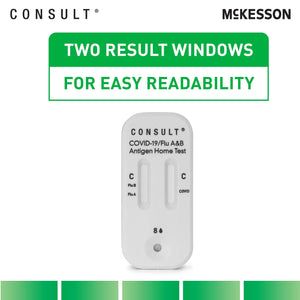 McKesson Consult® COVID-19 + Flu A & B Antigen Home Test — 2-Test OTC Kit