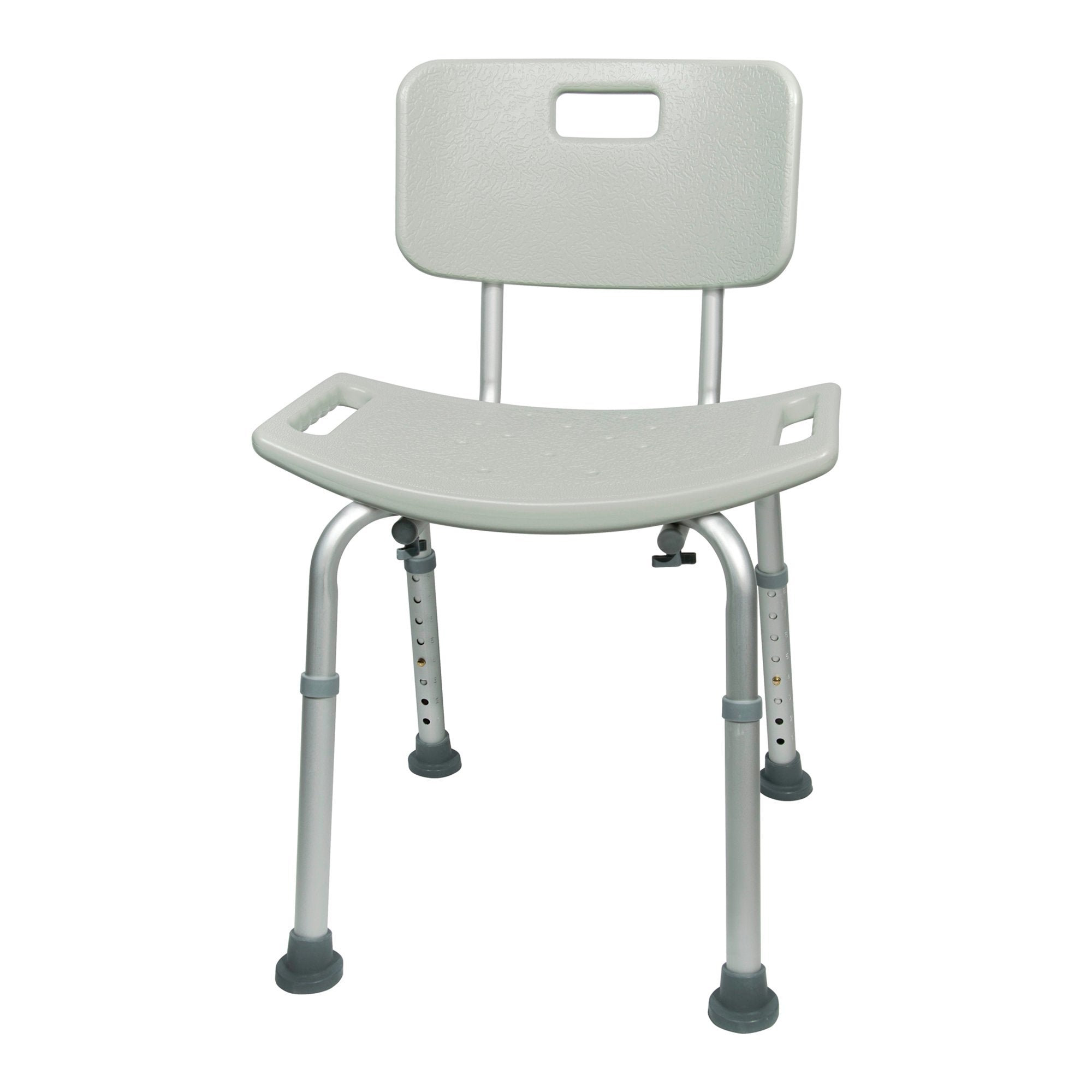 McKesson aluminum bath bench with adjustable height and removable backrest