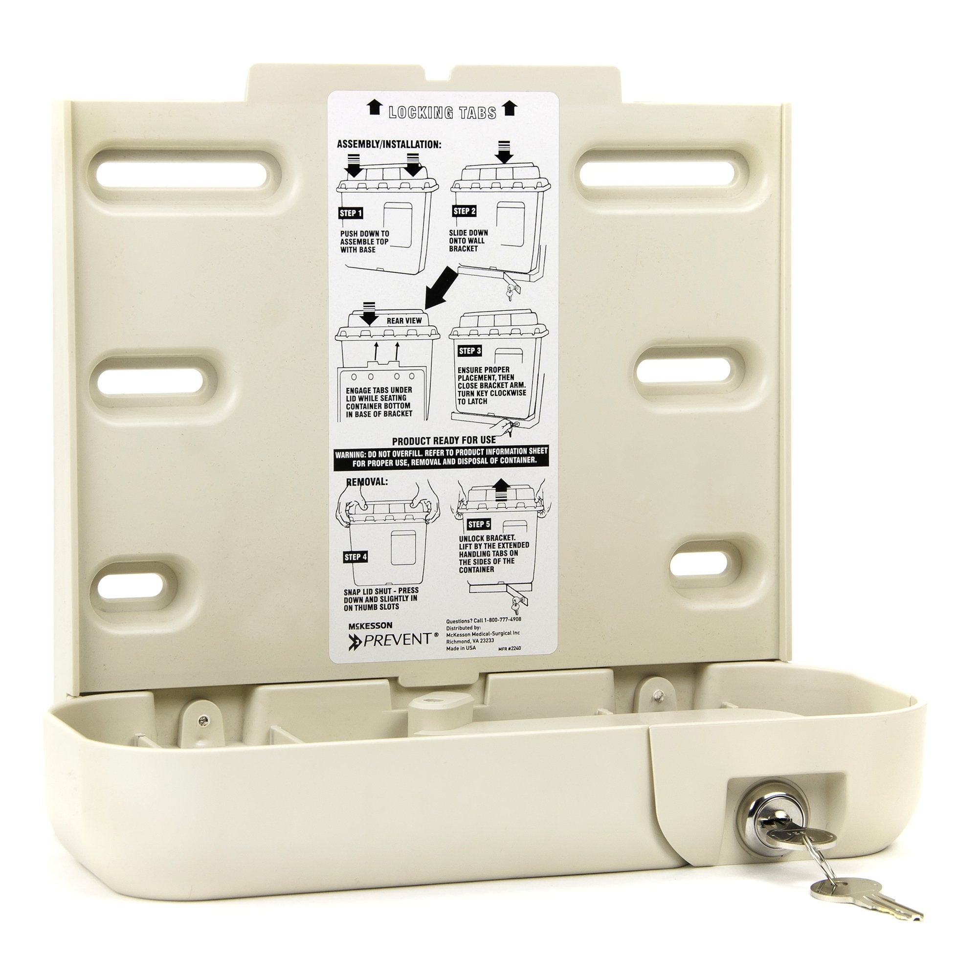 McKesson Prevent® Sharps Container Wall Mount Locking Bracket