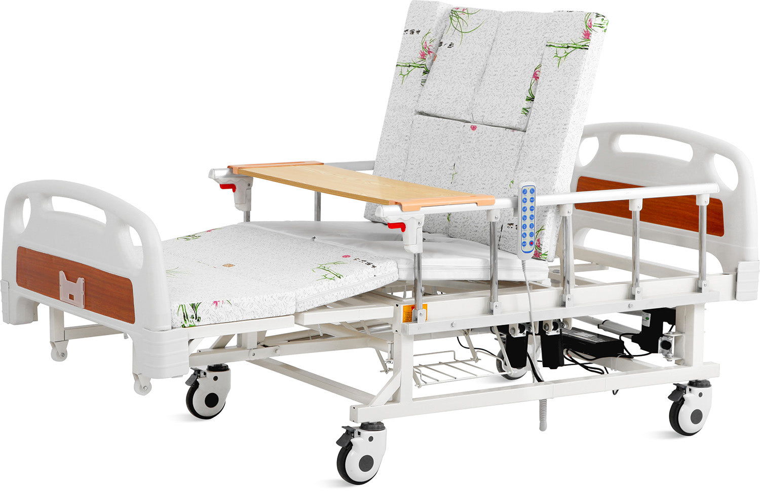 Fully Electric 6-Function Hospital Bed – VIP Long-Term Care with Mattress & IV Pole