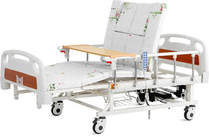 Fully Electric 6-Function Hospital Bed – VIP Long-Term Care with Mattress & IV Pole