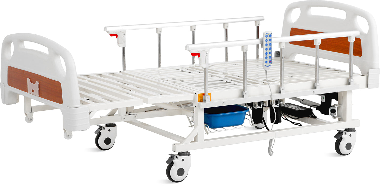 Fully Electric 6-Function Hospital Bed – VIP Long-Term Care with Mattress & IV Pole