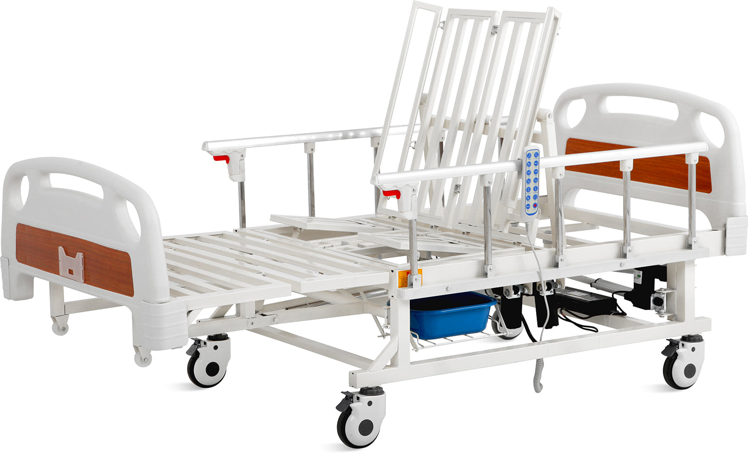 Fully Electric 6-Function Hospital Bed – VIP Long-Term Care with Mattress & IV Pole