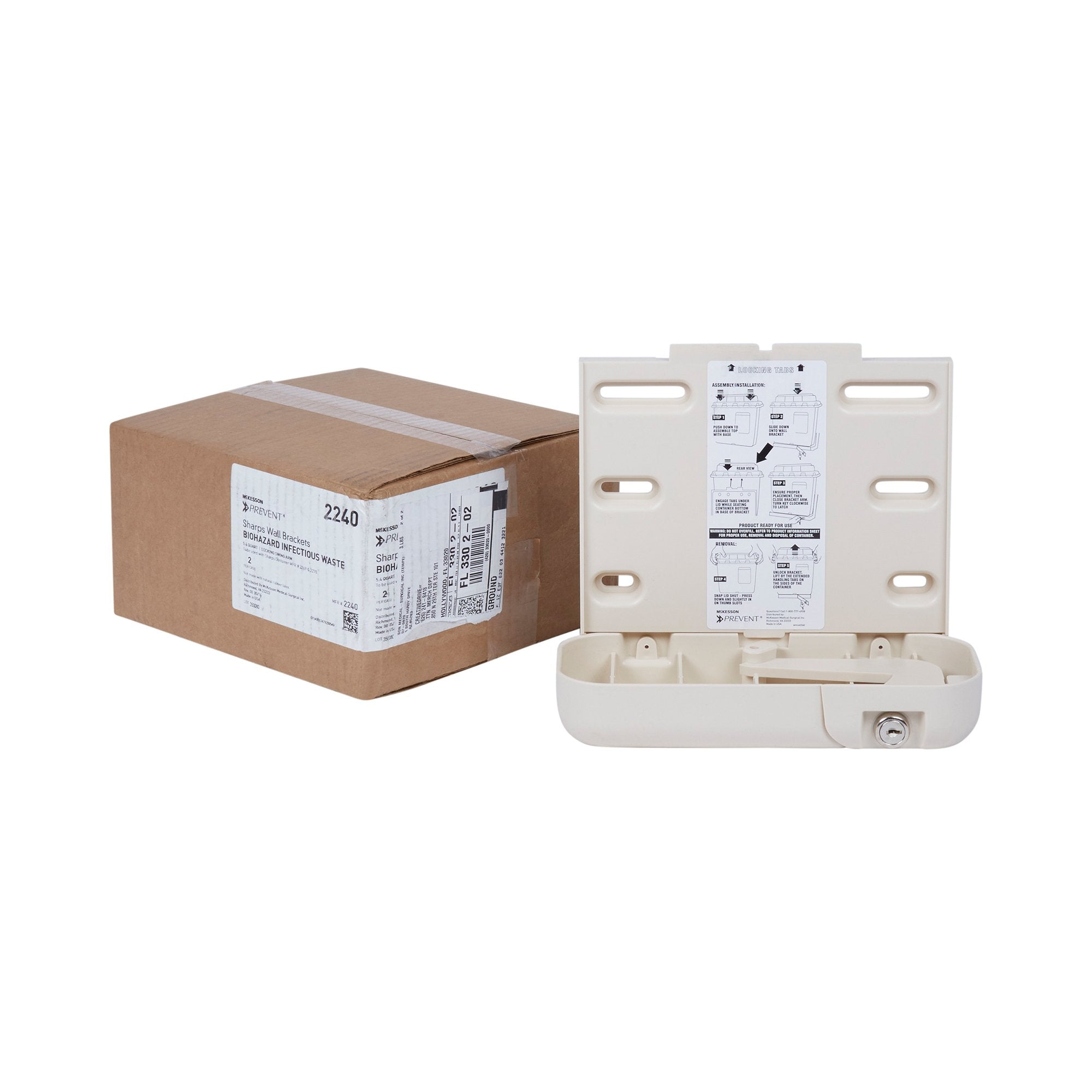 McKesson Prevent® Sharps Container Wall Mount Locking Bracket