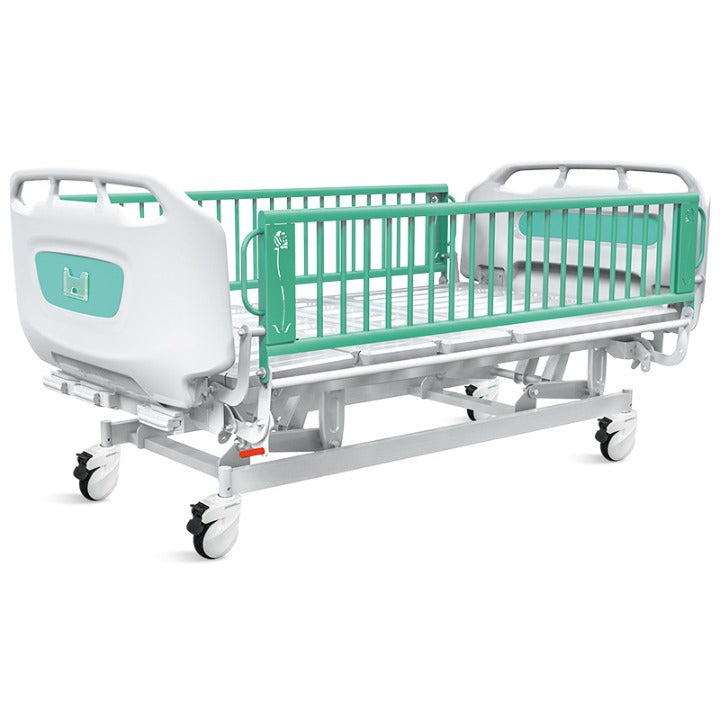 DC600 Pediatric Hospital Bed – 3-Function Manual with 6" Mattress & IV Pole