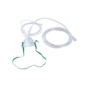 Oxygen C02 Elongated Mask w/ CO2 Sampling Line with Filter and Male/Male Connector, and 7ft Oxygen Tubing