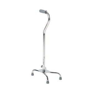 McKesson adjustable steel offset quad canes with large and small bases in chrome and black