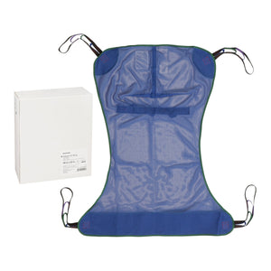 McKesson mesh full body patient sling, blue polyester, 600 lb capacity, medium and large sizes