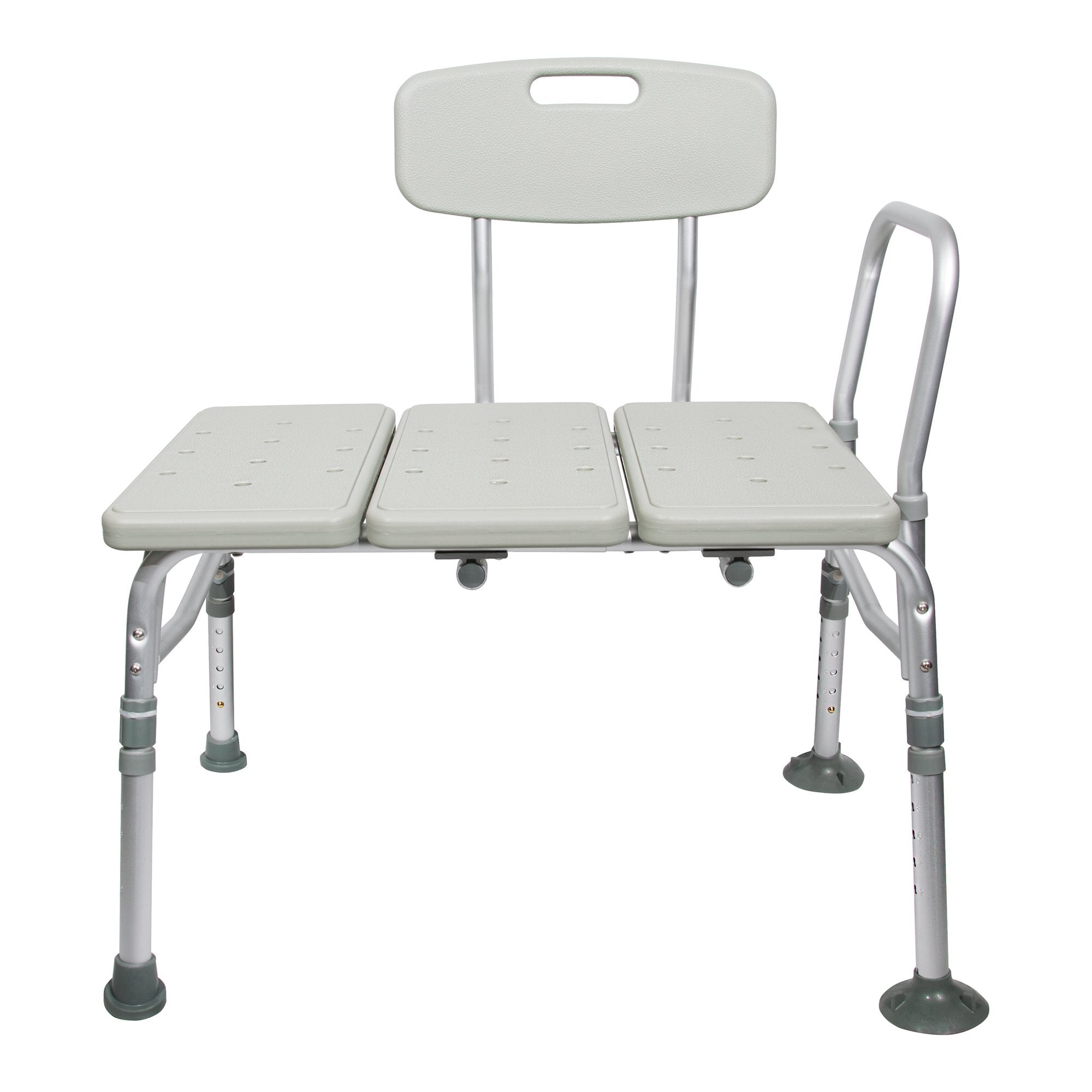 McKesson aluminum transfer bench with reversible backrest and adjustable height