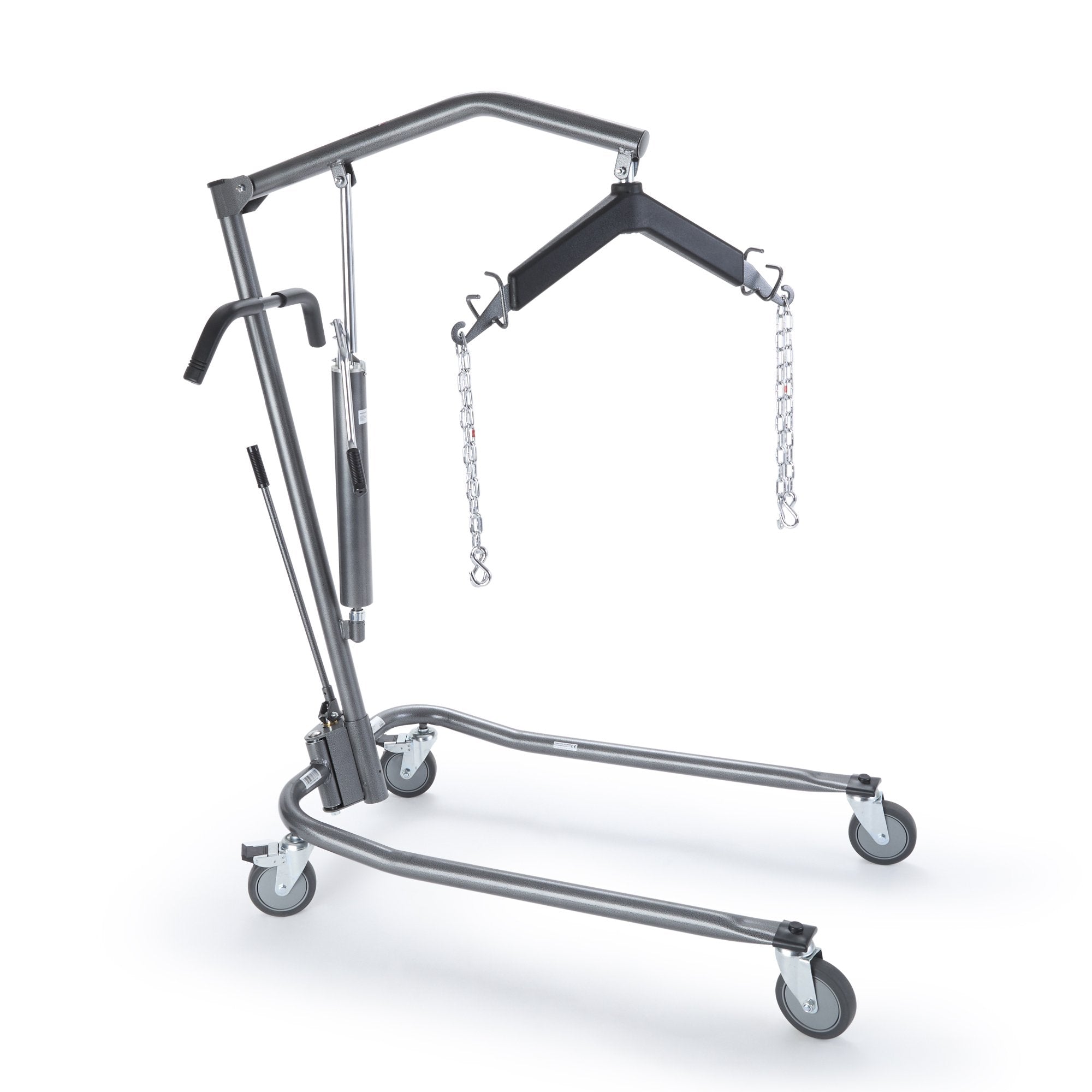 McKesson hydraulic patient lift with steel frame and six-point cradle, 450 lb capacity