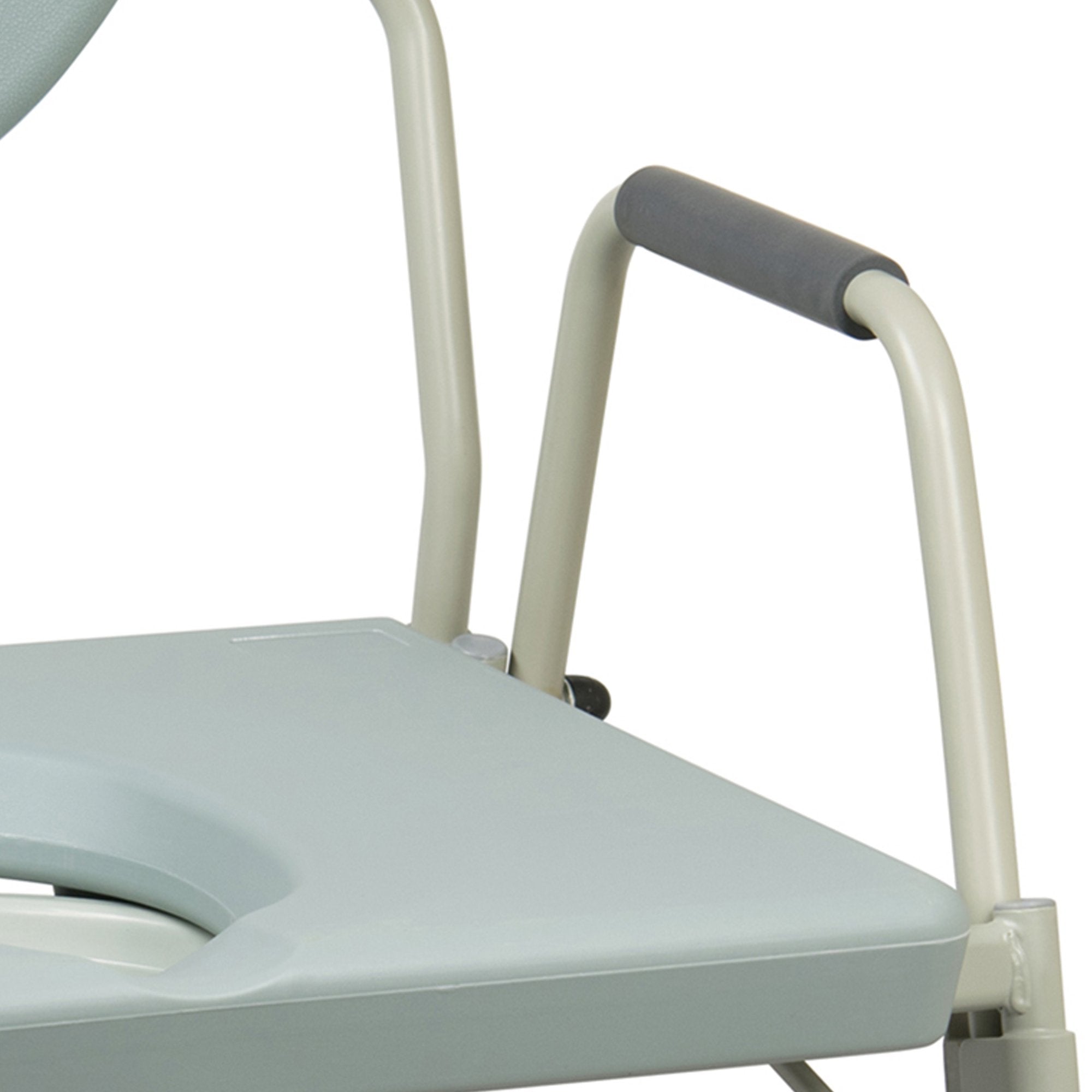 McKesson bariatric drop-arm commode chair with padded back and 1000 lb weight capacity