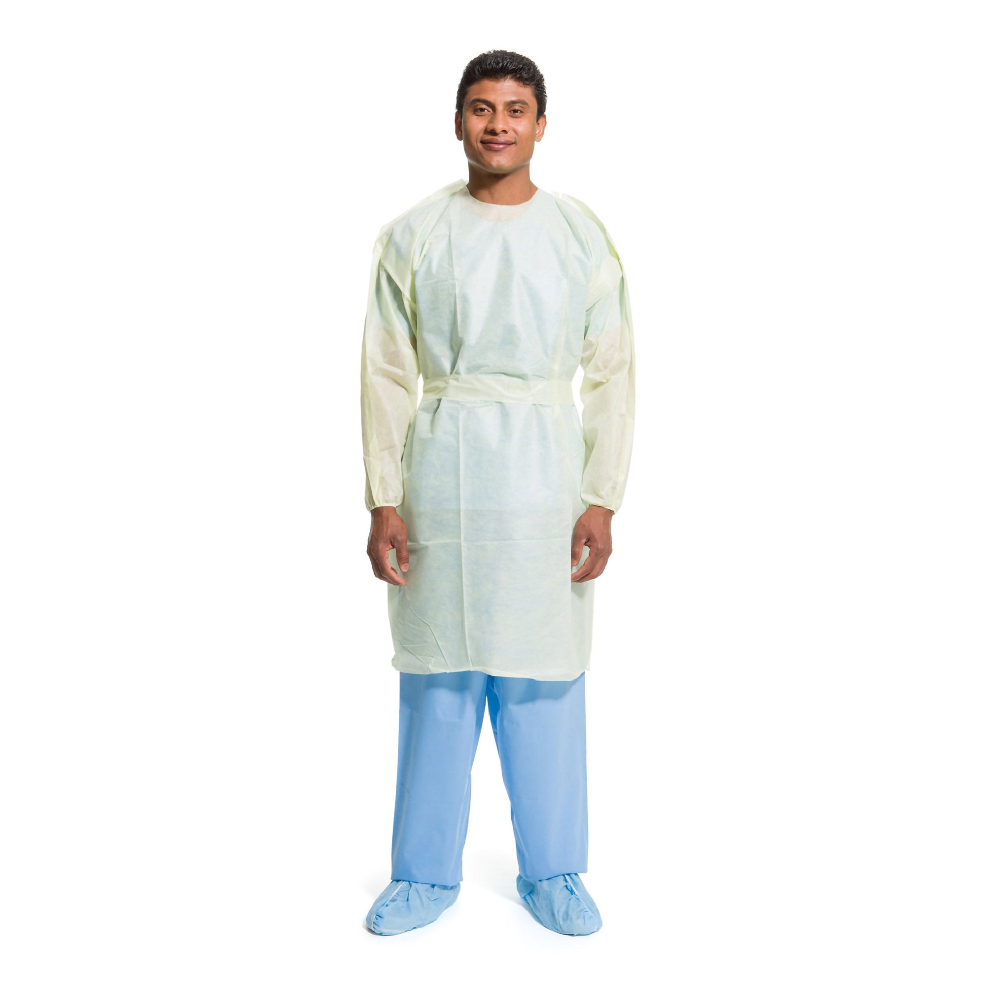 Halyard Basics Tri-Layer AAMI Level 2 Isolation Gown — Yellow, XL