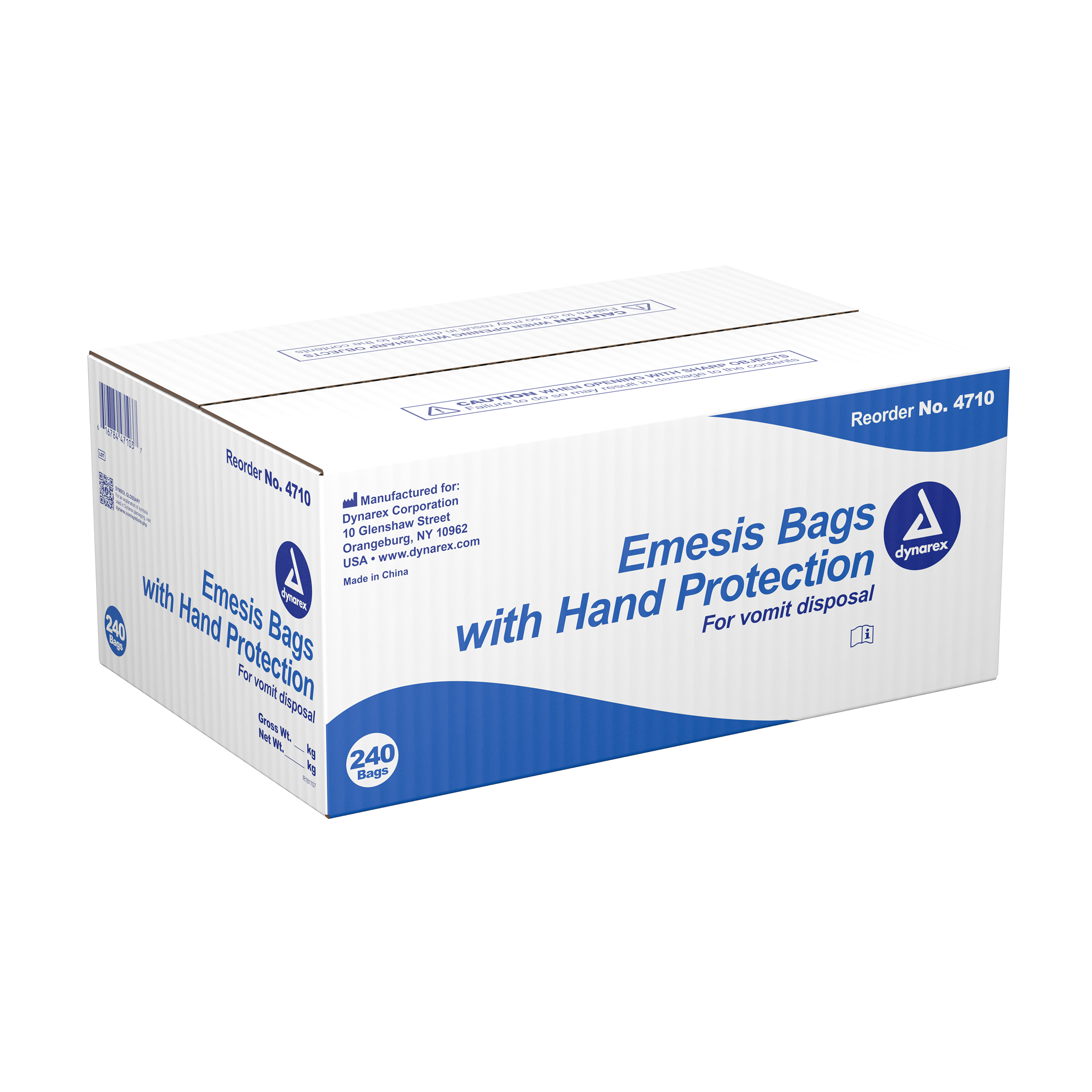 Emesis Bag w/ Hand Protection, White, 240/cs