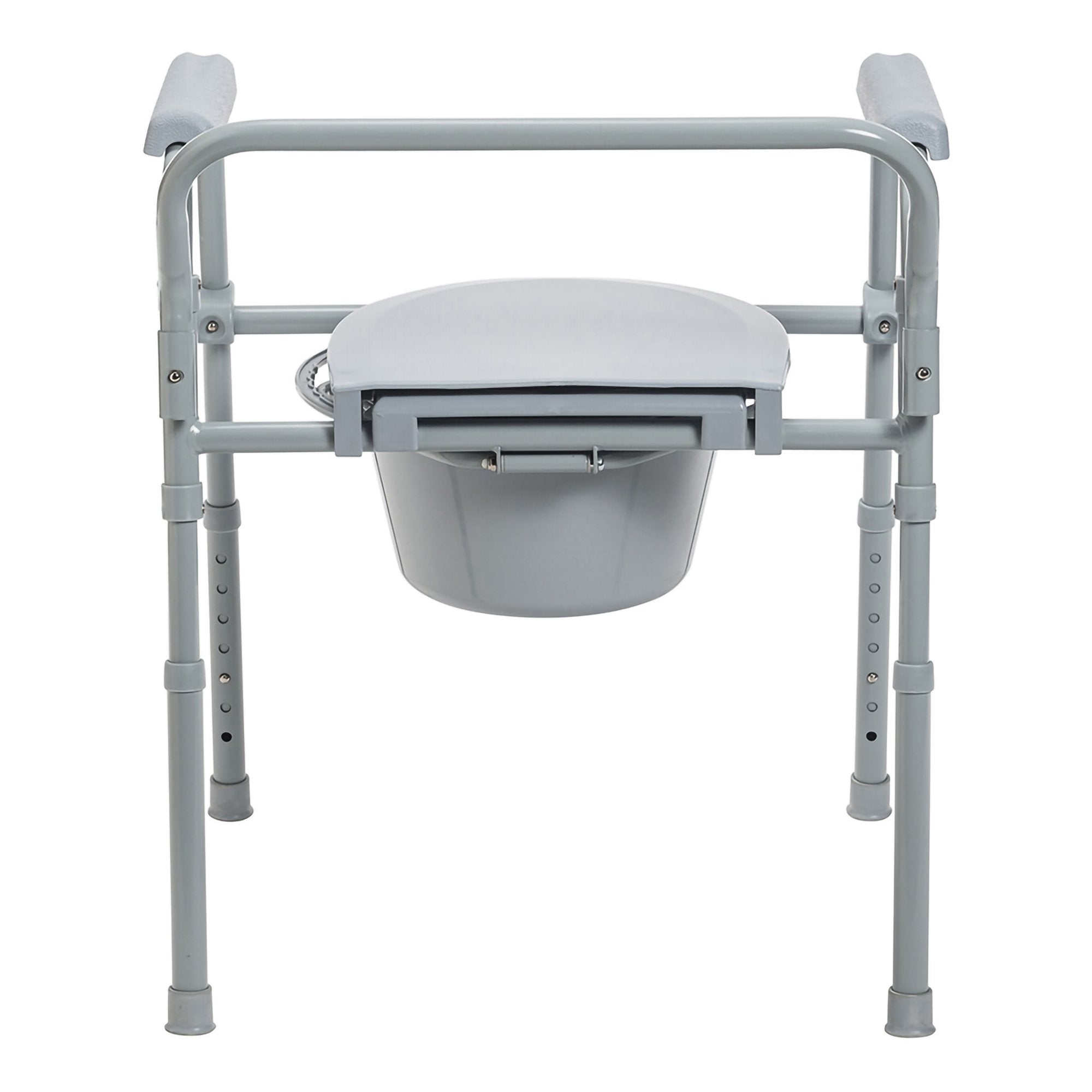 McKesson folding fixed-arm steel commode chair, 350 lb capacity