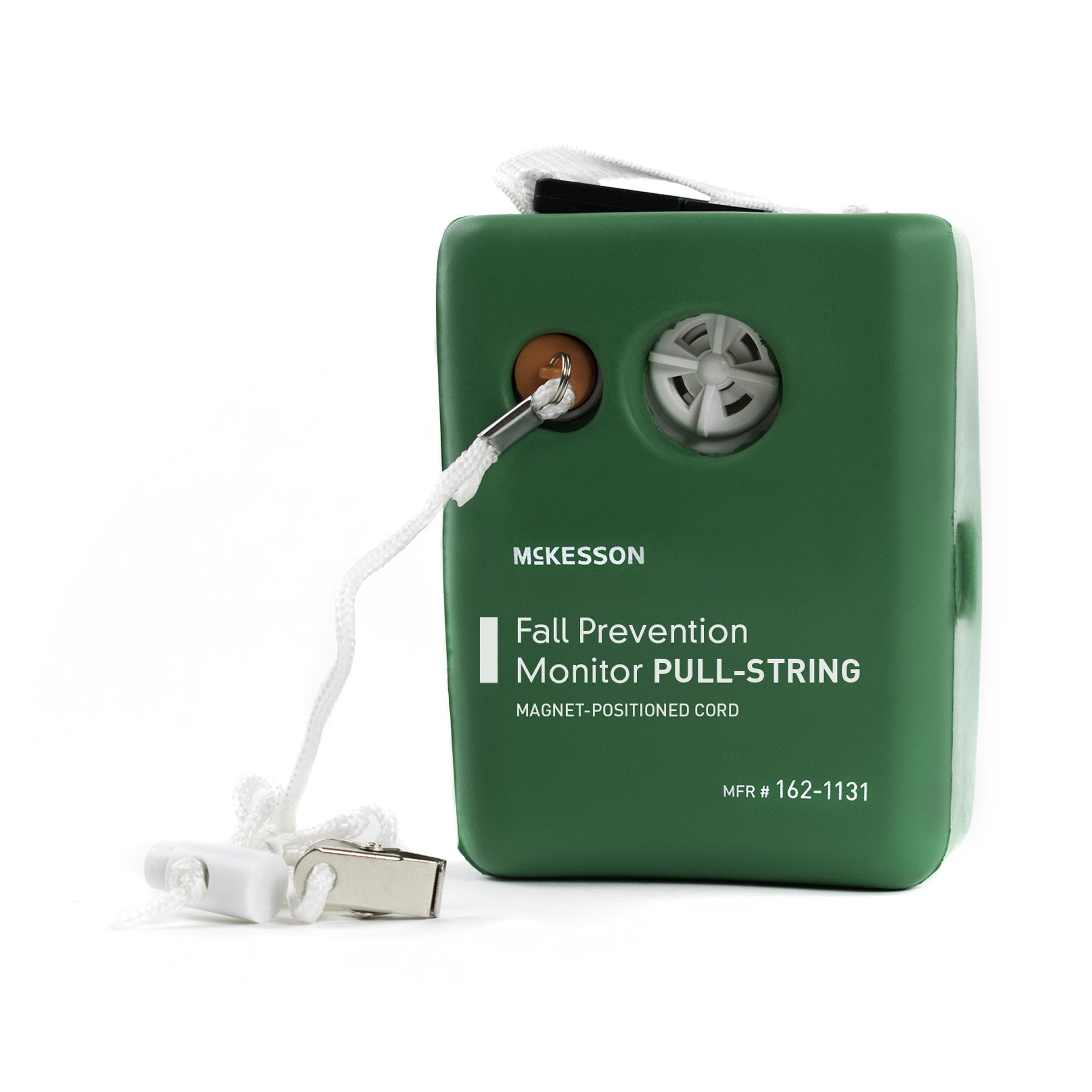 McKesson Fall Prevention Monitor — Pull-Cord with Garment Clip, White/Green