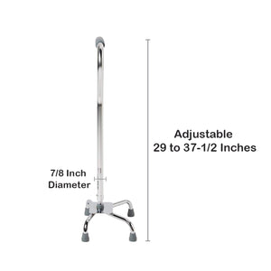 McKesson adjustable steel offset quad canes with large and small bases in chrome and black