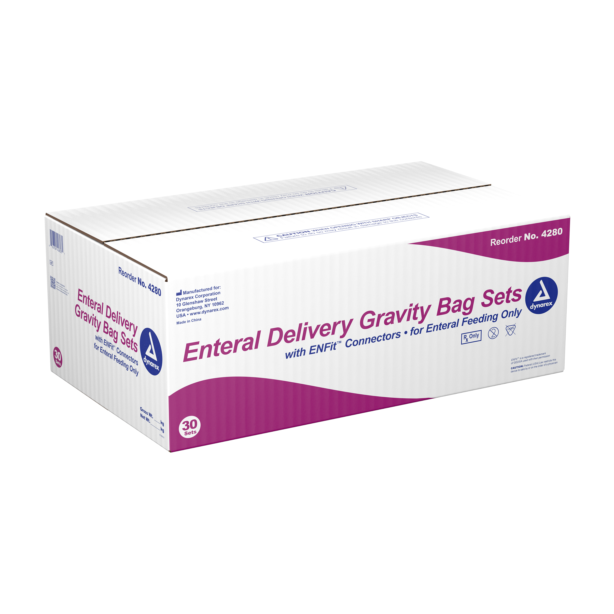Enteral Delivery Gravity Bag Set - w/ ENFit Connector