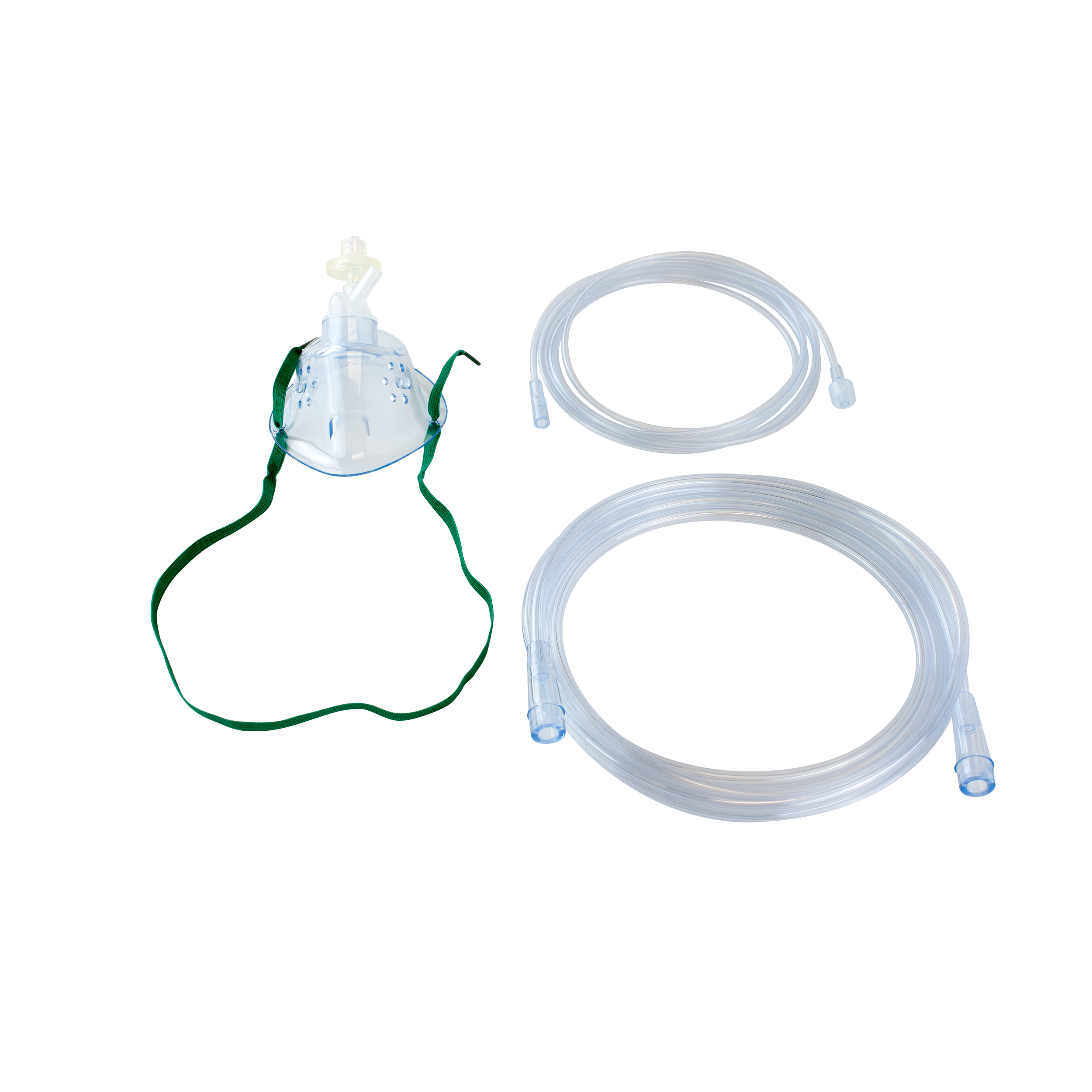 Oxygen C02 Elongated Mask w/ CO2 Sampling Line with Filter and Male/Male Connector, and 7ft Oxygen Tubing