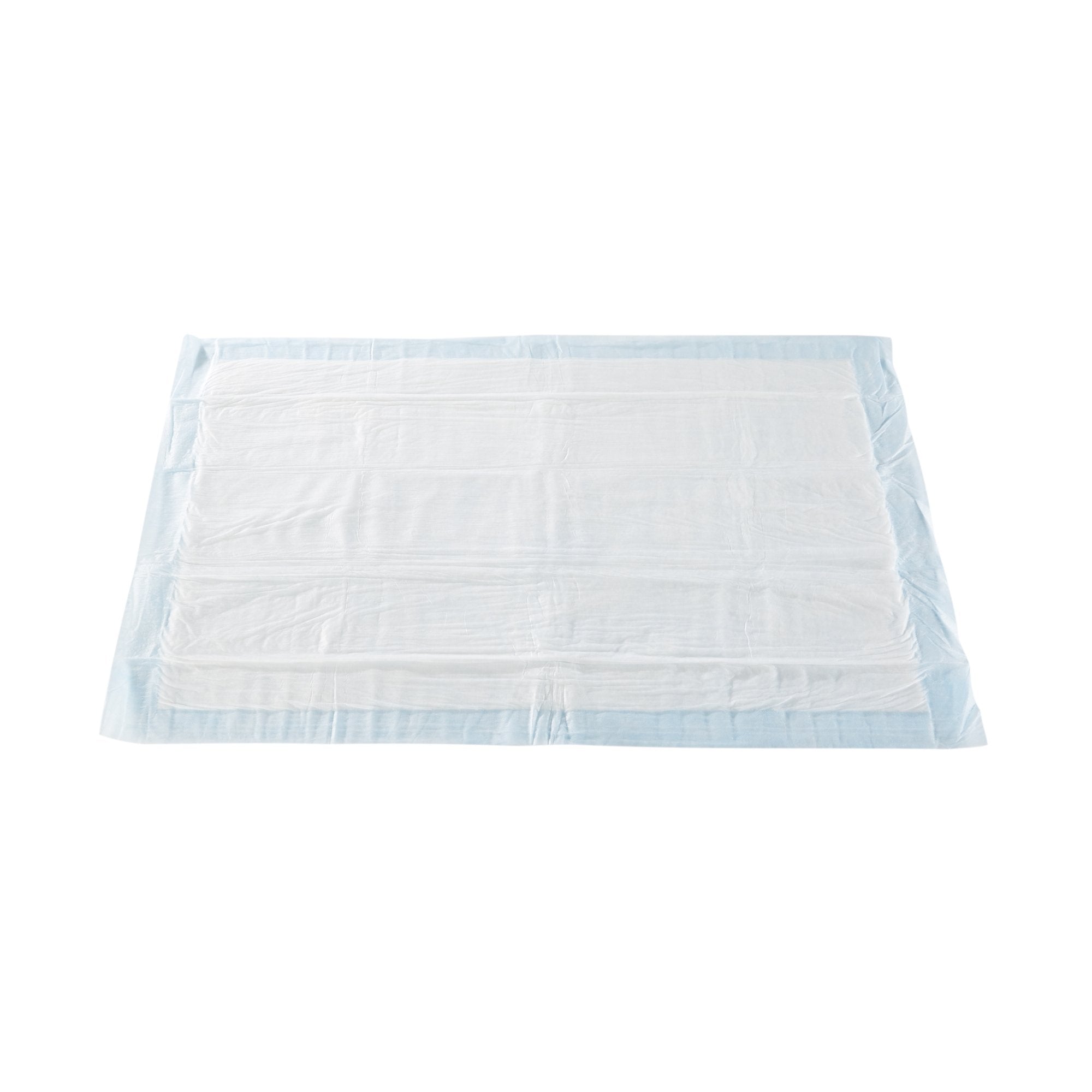 McKesson Ultra Breathable heavy absorbency 23 x 36 inch low air loss disposable underpads with blue air permeable backsheet