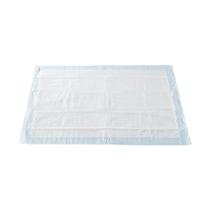 McKesson Ultra Breathable heavy absorbency 23 x 36 inch low air loss disposable underpads with blue air permeable backsheet